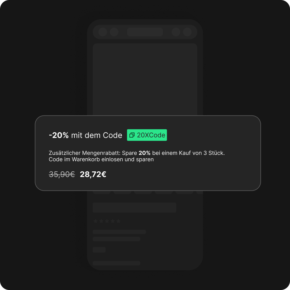 Rabattcode hervorheben